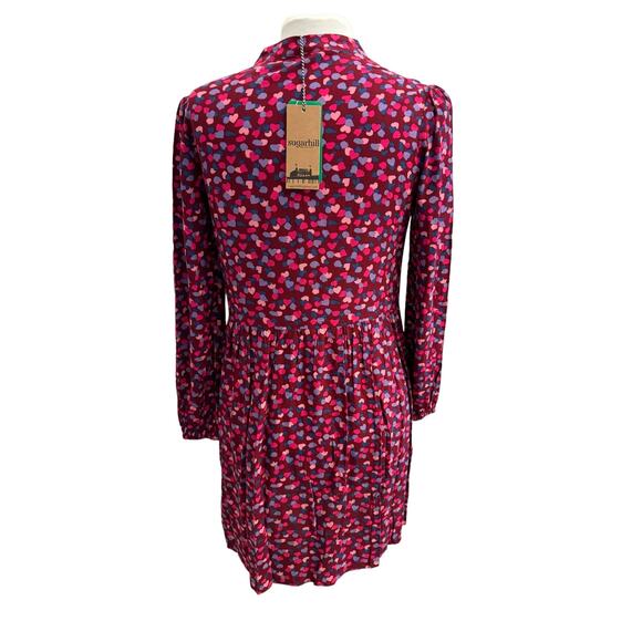 ModCloth SugarHill Brighton Love confetti hearts long sleeve midi dress 4 NWT - Picture 9 of 9